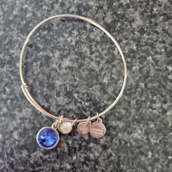 Alex And Ani Charm Bracelet Sapphire CZ Fashion Septemeber Birthstone Preowned - Picture 5 of 6